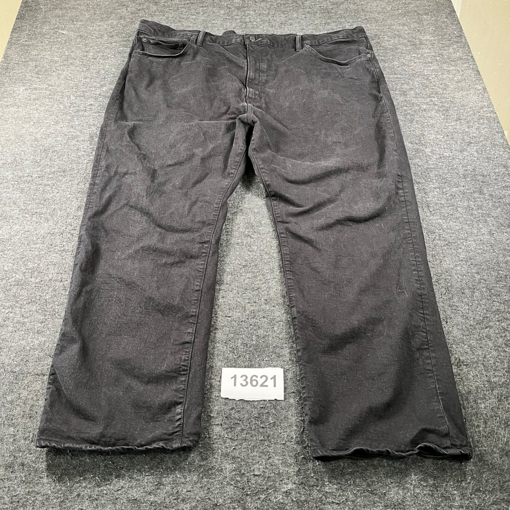 Polo Ralph Lauren Hampton Jeans Mens 48x30 Black Denim Relaxed Fit Straight Leg